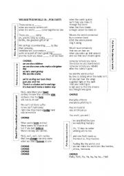 English Worksheet: Song: We are the world 25