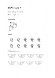 English worksheet: how many?