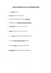 English worksheet: Questions