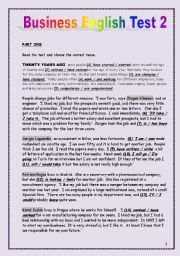 Business English Test 2 - ESL worksheet by jannabanna