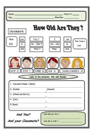 English Worksheet: how old