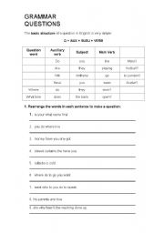 English worksheet: Questions