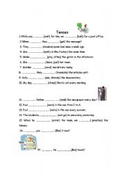 English worksheet: tenses - exercise