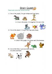 English worksheet: Circle the animal