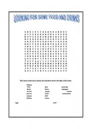 English Worksheet: Looking for some food