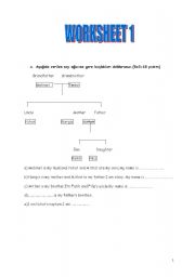 English worksheet: Family Members Worksheet
