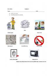 English Worksheet: RECYCLING