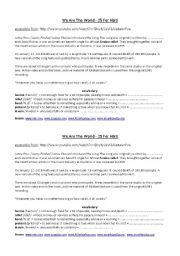 we are the world lyrics singers - ESL worksheet by Flor1801