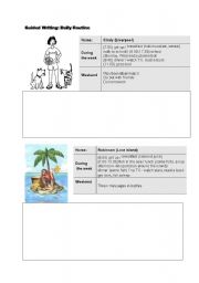 English Worksheet: Daily Routine - Guided Writing