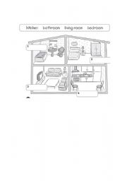 English Worksheet: Parts of the House