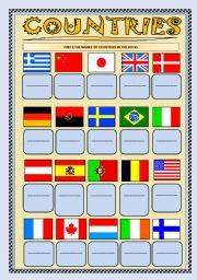 WHERE ARE YOU FROM? COUNTRIES FLAGS EXERCISE