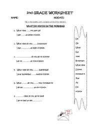 English worksheet: daily routines part 2