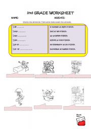 English worksheet: daily routines part 3