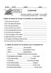 English Worksheet: Possessive case 