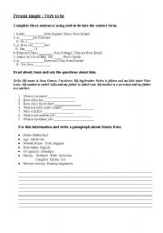 English Worksheet: Present simple : 