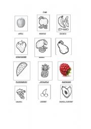 English worksheet: delicious fruits