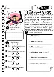 English Worksheet: RC Series Level 1_29 The Legend Of Zorro (Fully Editable + Answer Key)