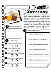 English Worksheet: RC Series level 1_30 Spartans (Fully Editable + Answer Key)