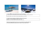 English Worksheet: Holidays - Speaking Activity