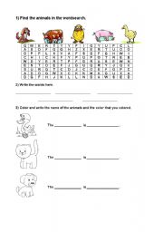 English worksheet: Animals