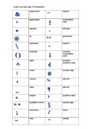 English Worksheet: Punctuation and typography