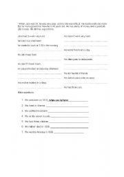 English Worksheet: then and now