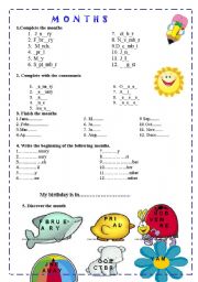 English Worksheet: MONTHS OF THE YEAR