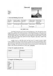 English Worksheet: The Eiffel Tower