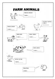 English Worksheet: farm animals