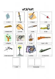 English Worksheet: weapons