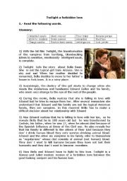 English Worksheet: Twilight a forbidden love