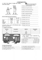 English Worksheet: comparatives