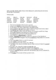 English worksheet: vocabular