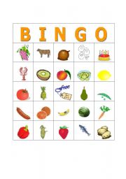 English Worksheet: Food bingo#6