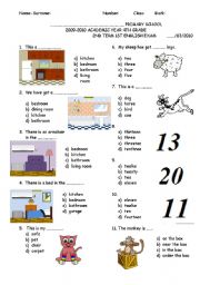 English Worksheet: 4TH GRADE SECOND TERM FIRST EXAM