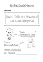 English Worksheet: My first English lesson