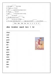 English Worksheet: Elementary test