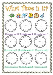 English Worksheet: What time is it? - Minutes past.