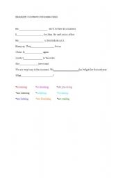 English Worksheet: Present Continuous Exercises