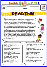 English Worksheet: Reading on Schedule and Telling the time