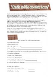 English Worksheet: Charlie and the chocolate factory