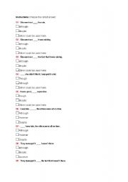English Worksheet: conjunction