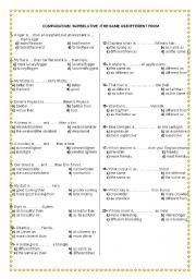 English Worksheet: comparatives