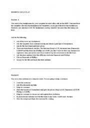 English worksheet: Shopping role olay exercise