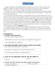 English Worksheet: A Gifted Youth