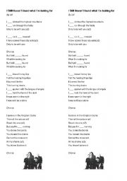 English Worksheet: U2 Song