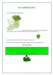 English worksheet: St Patricks day