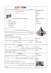 English Worksheet: London - fill in the gaps
