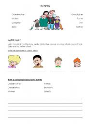English Worksheet: THE MEMBERS OF THE FAMILY