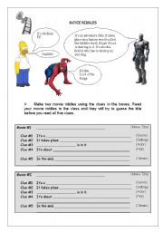 English worksheet: Film Riddle activity sheet